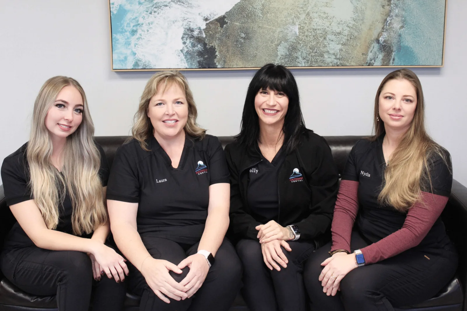 The dental hygienists at Southwest Dental in Taylorsville: Rachael, Holly, Nydia and Laura